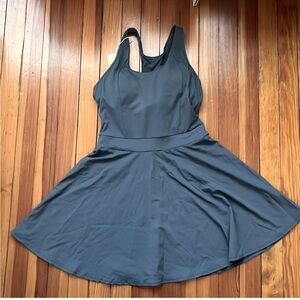 NWT Halara Everyday Backless Activity Dress No Liner Shorts Oxford Blue Sz M